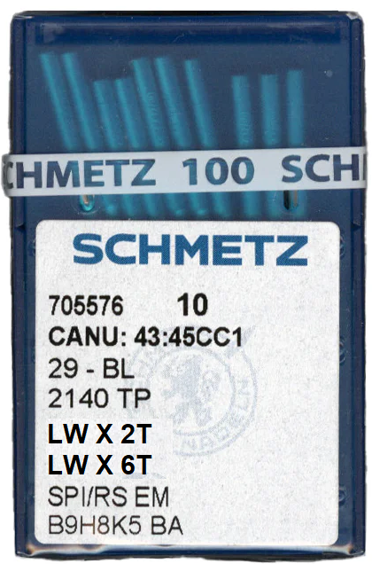 AGUJAS MAQUINA BAJOS/P. INVISIBLE LW X 2T / LW X 6T Nº60